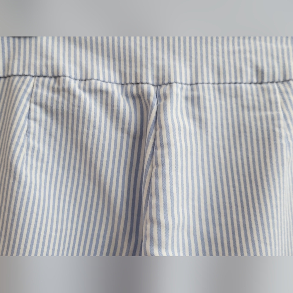 Crown & Ivy Women's Pinstripe Blue White Nautical Ankle Pull On Pants Size 8 - Picture 5 of 8